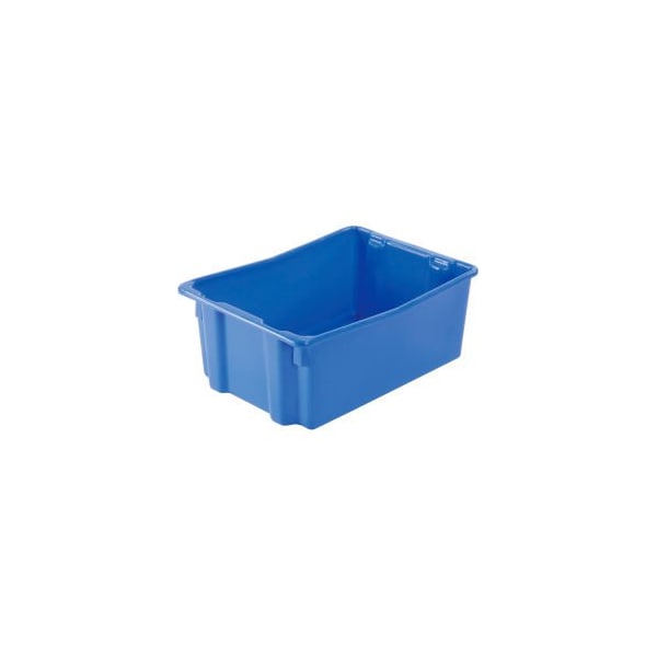 Storage Container, 26 in L x 18-3/4 in W x 10 in H, Blue, Polyethylene, 5 PK